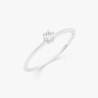 Anel Solitário com 15 Pontos de Diamantes em Ouro Branco 18k - 3