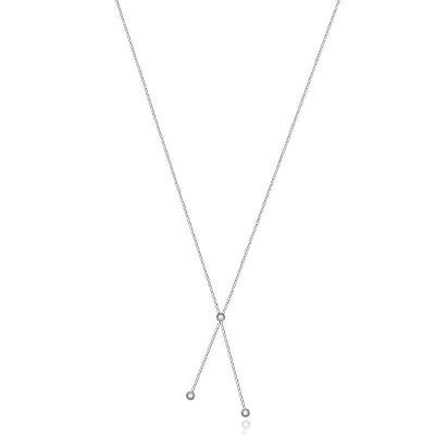 Colar Esfera em Ouro Branco 18k - 60 cm