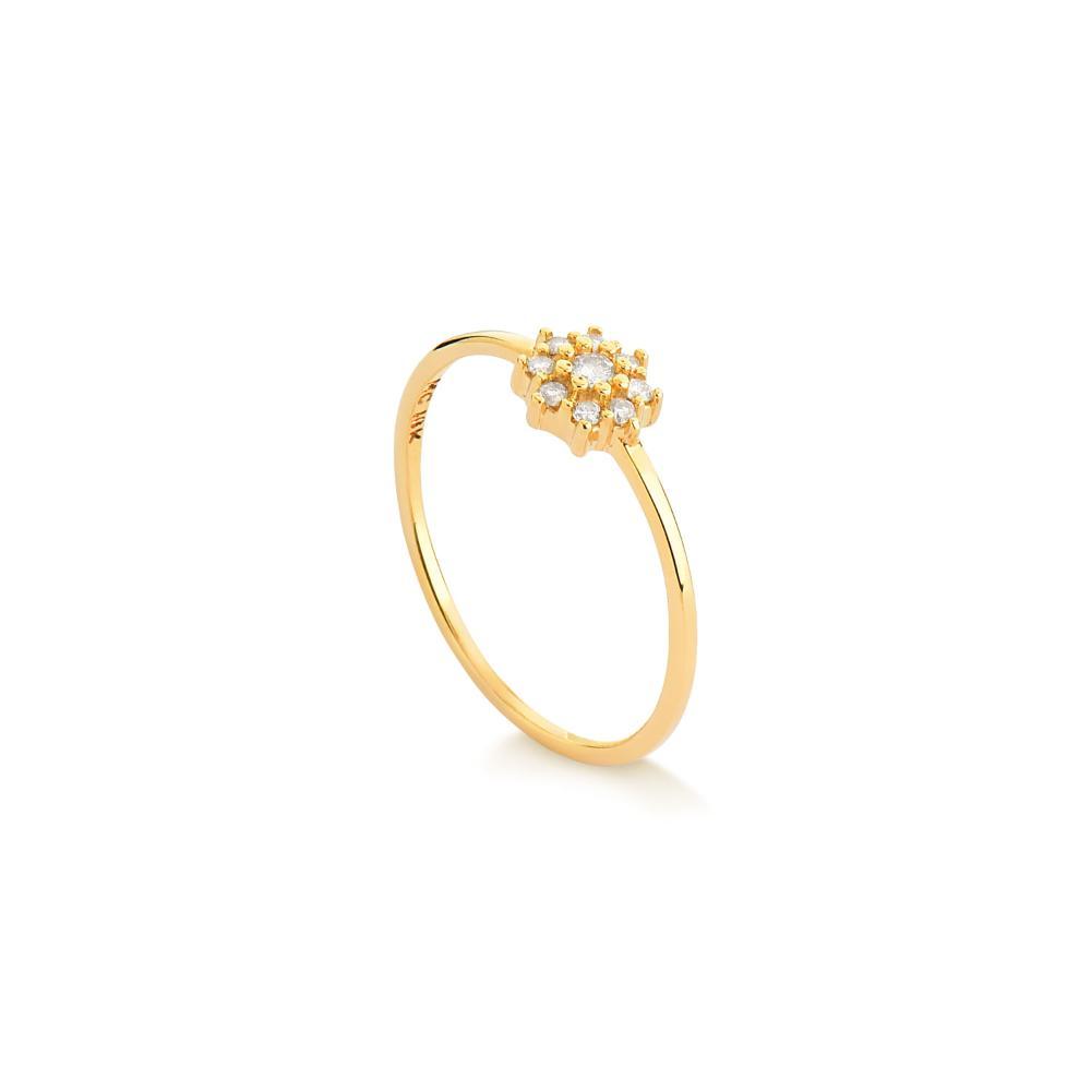 Anel com Diamantes em Ouro Amarelo 18k - 2