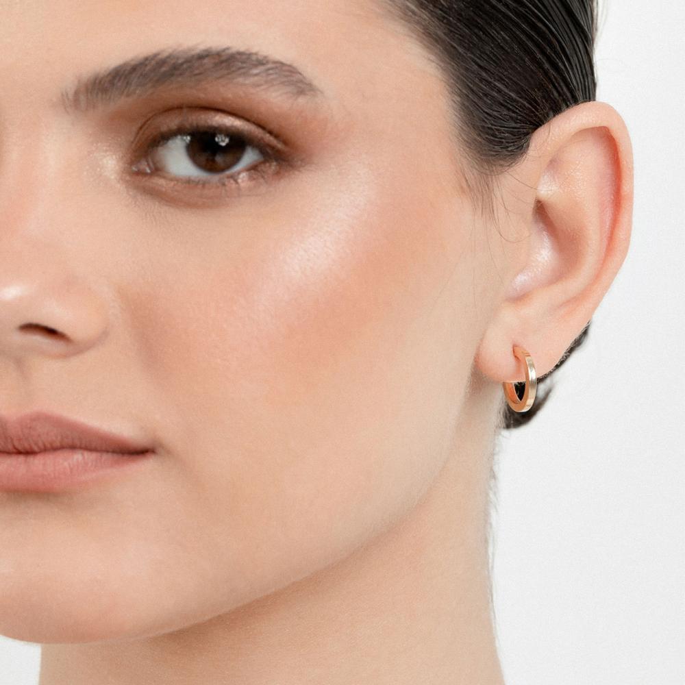 Brinco Argola Fio Quadrado em Ouro Amarelo 18k - 10 mm - 2