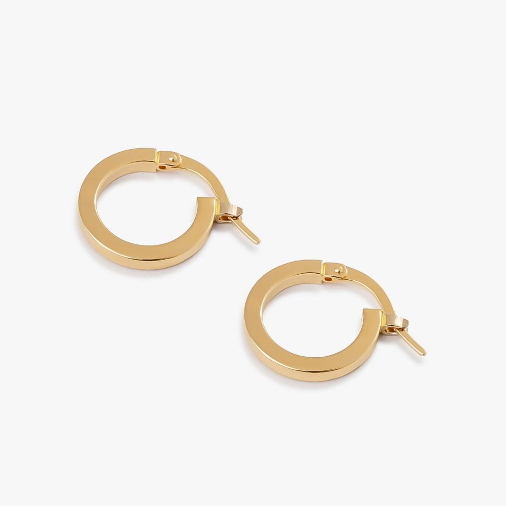 Brinco Argola Fio Quadrado em Ouro Amarelo 18k - 10 mm - 3
