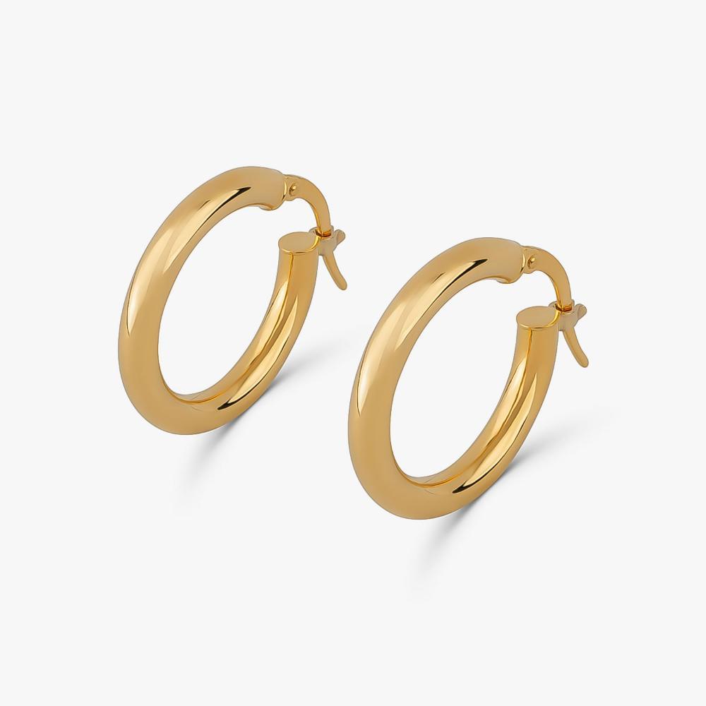 Brinco Argola Fio Redondo em Ouro Amarelo 18k - 15 mm - 2