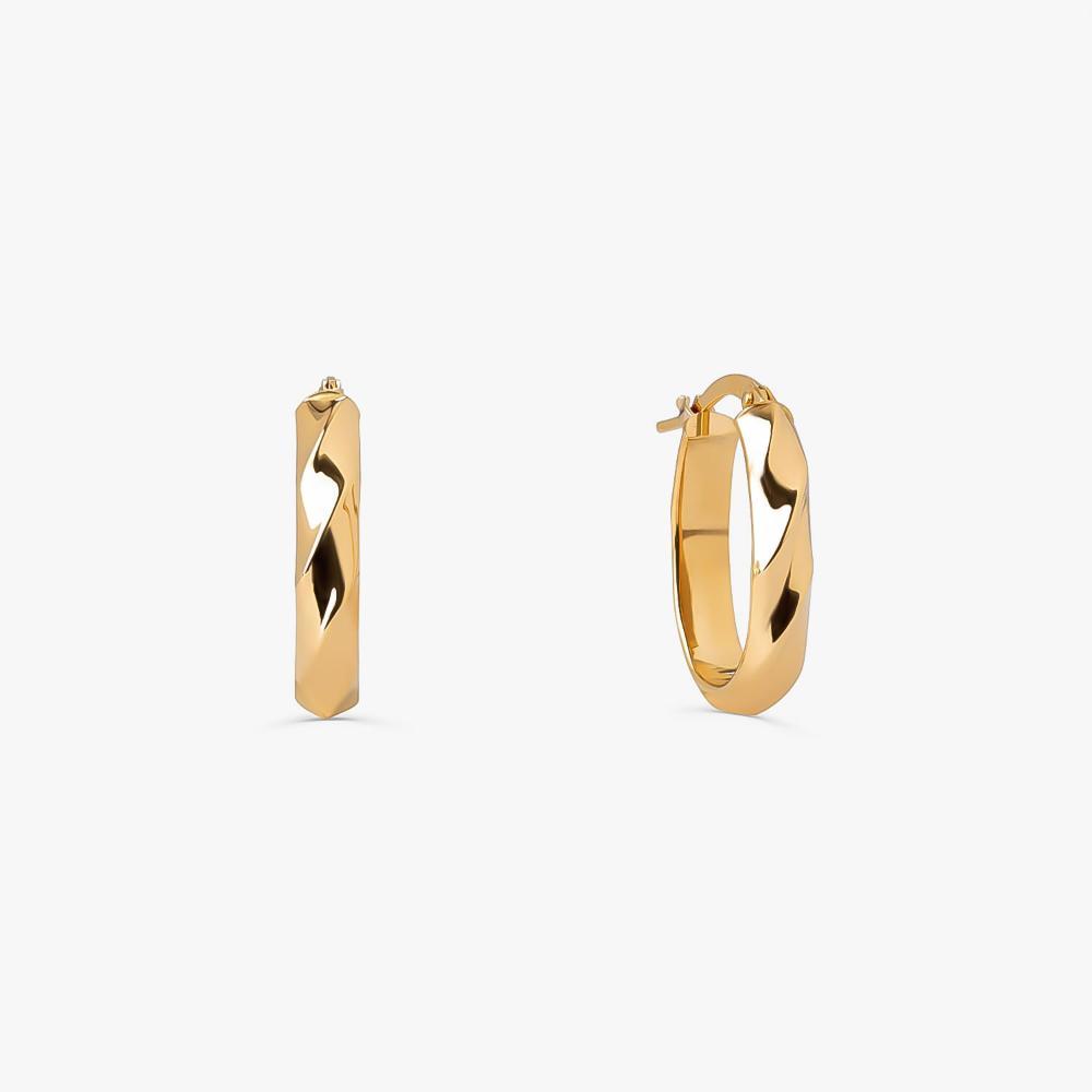 Brinco Argola Trabalhada em Ouro Amarelo 18k - 16 mm - 1