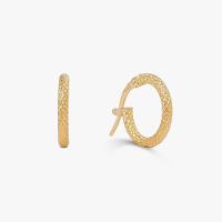 Brinco Argola Escamas Fio Redondo em Ouro Amarelo 18k - 10 mm - 1