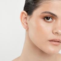 Brinco Argola Escamas Fio Redondo em Ouro Amarelo 18k - 10 mm - 2