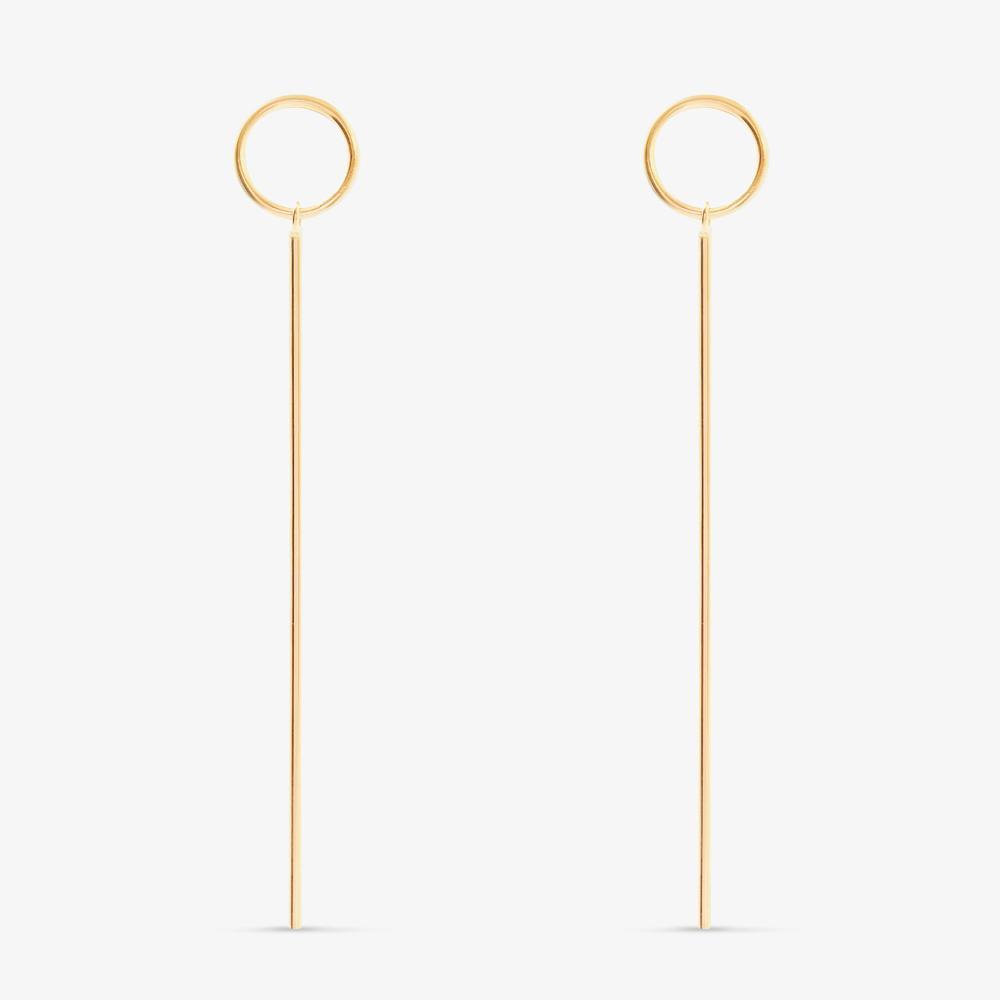 Brinco Argola Círculo com Fios de Ouro em Ouro Amarelo 18k - 61mm - 1