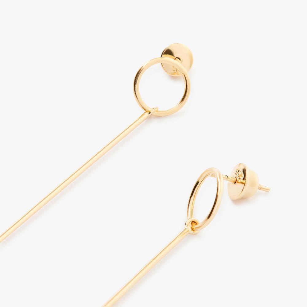 Brinco Argola Círculo com Fios de Ouro em Ouro Amarelo 18k - 61mm - 3