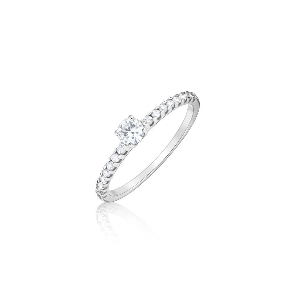 Anel Solitário com 36 Pontos de Diamantes em Ouro Branco 18k - 2