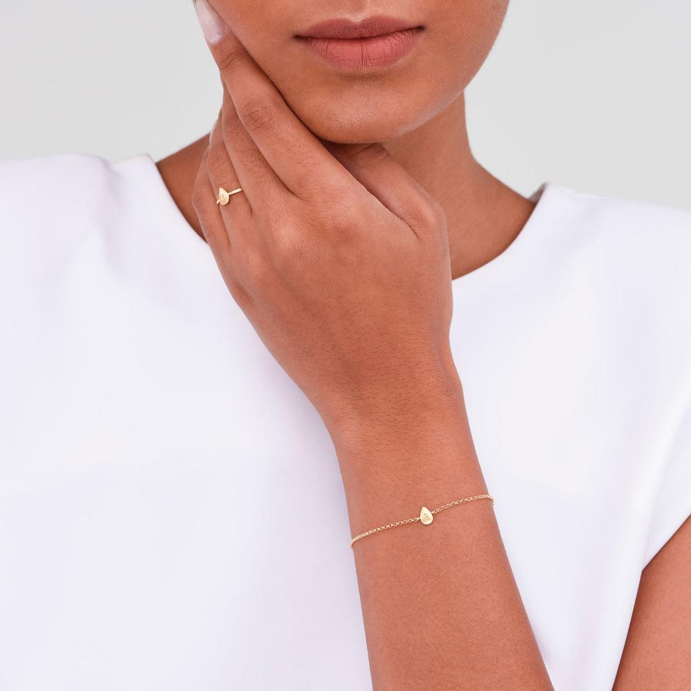 Anel Gota em Ouro Amarelo com Diamante - 2