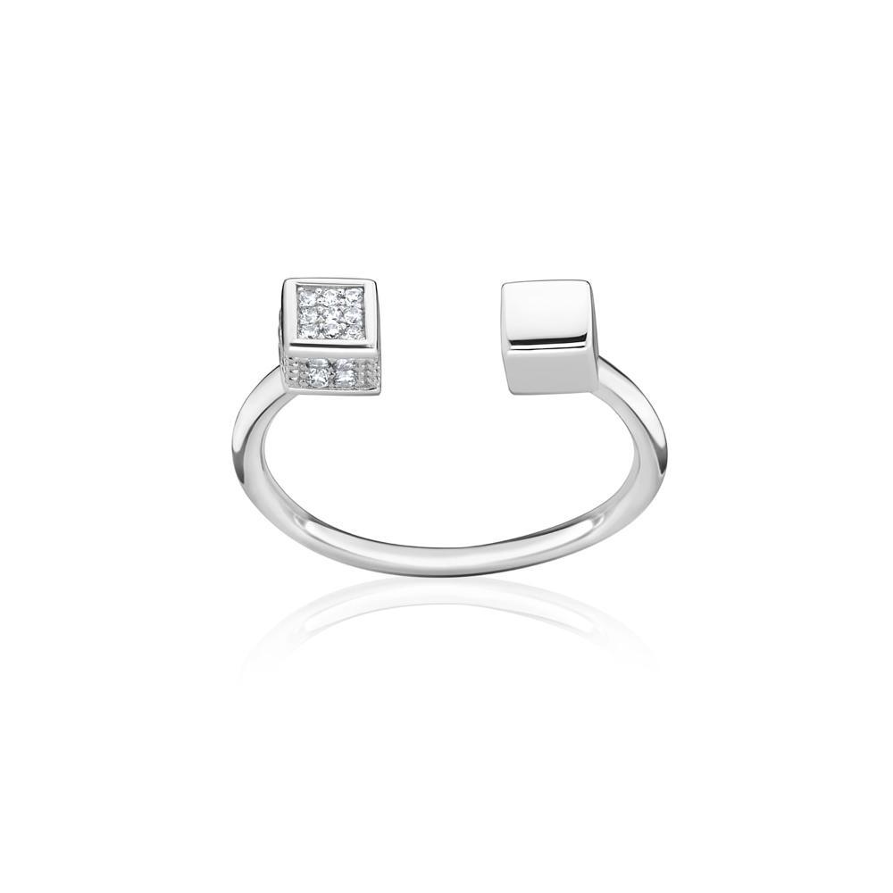 Anel Quadrado com Zircônia em Prata 925 - 4