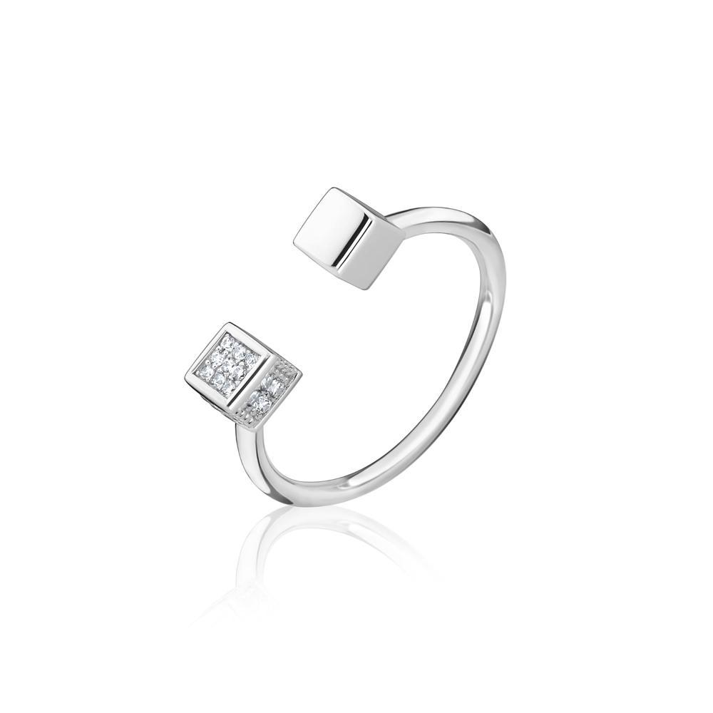 Anel Quadrado com Zircônia em Prata 925 - 6