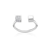 Anel Quadrado com Zircônia em Prata 925