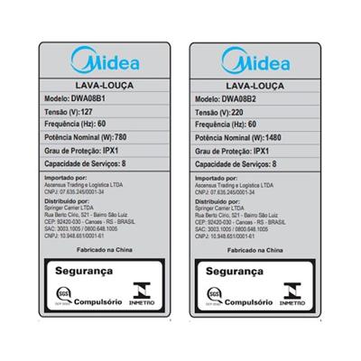 Lava Louças 8 Serviços Branca Midea