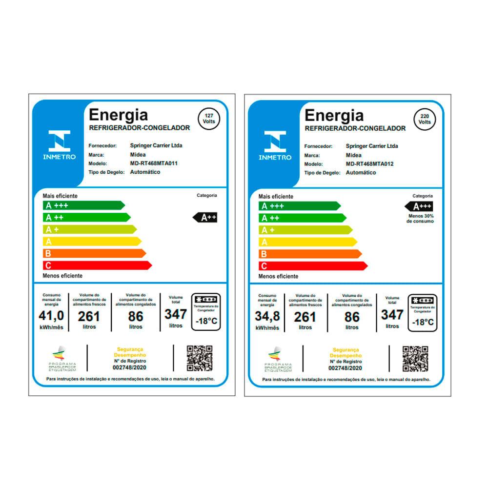 Geladeira Frost Free Duplex 347L Slim cor Branca Midea - 9