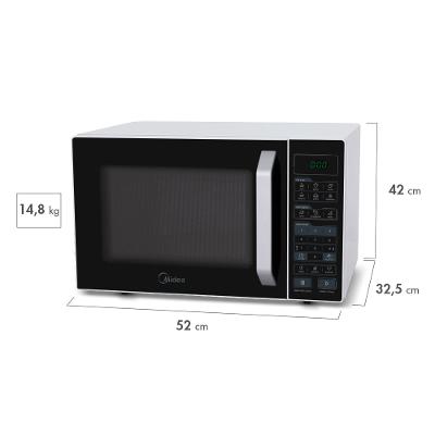 Micro-ondas 35L Branco Porta Preta SmartPlate Midea