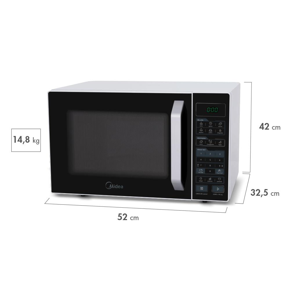 Micro-ondas 35L Branco Porta Preta SmartPlate Midea - 8
