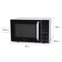 Micro-ondas 35L Branco Porta Preta SmartPlate Midea - 8