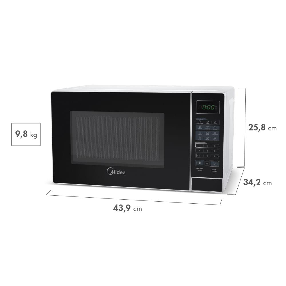 Micro-ondas 20L Branco Porta Preta Minuto Fácil Midea - 10