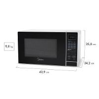 Micro-ondas 20L Branco Porta Preta Minuto Fácil Midea - 10