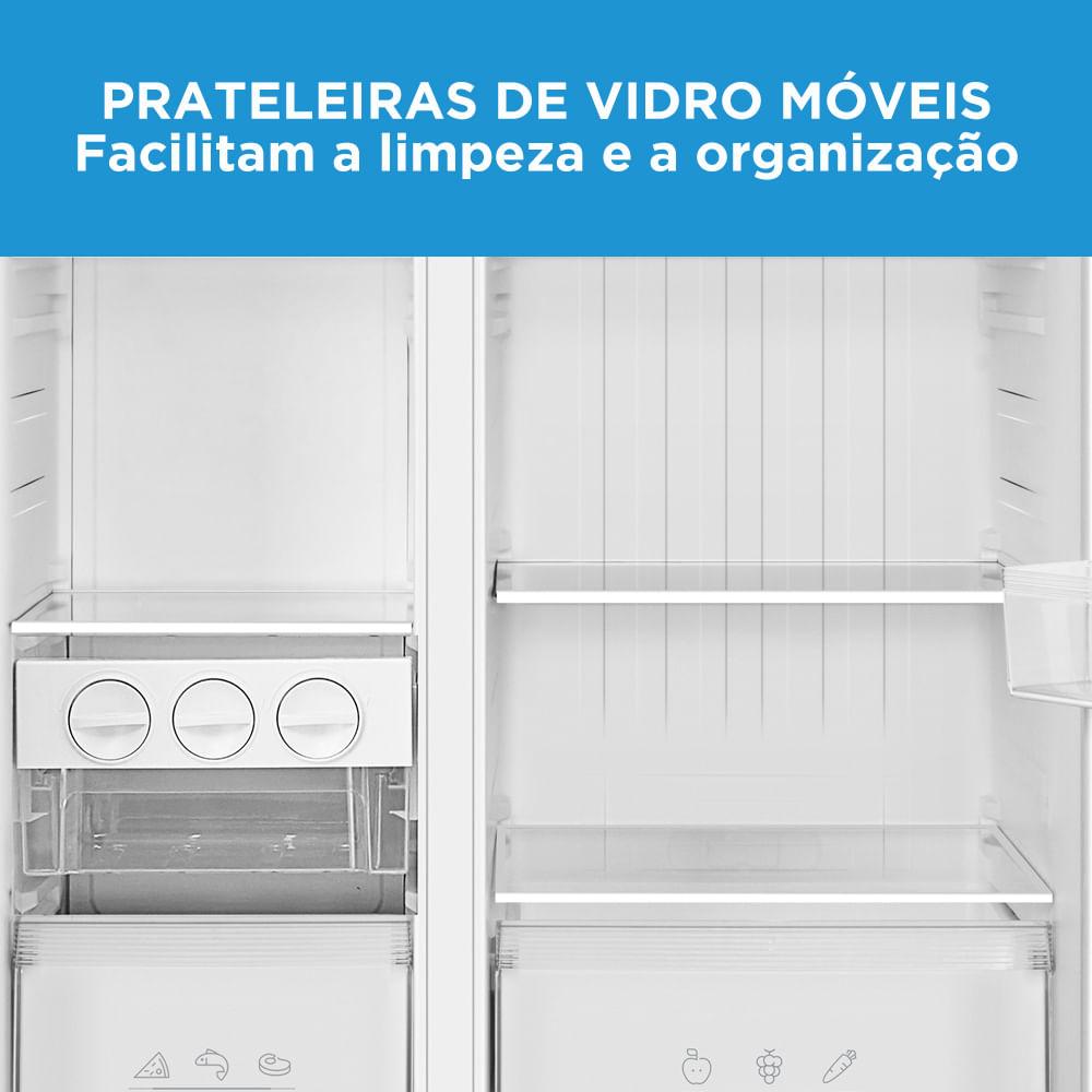 Geladeira Side by Side 511L Inverter Cor Inox Conectada Midea - 10