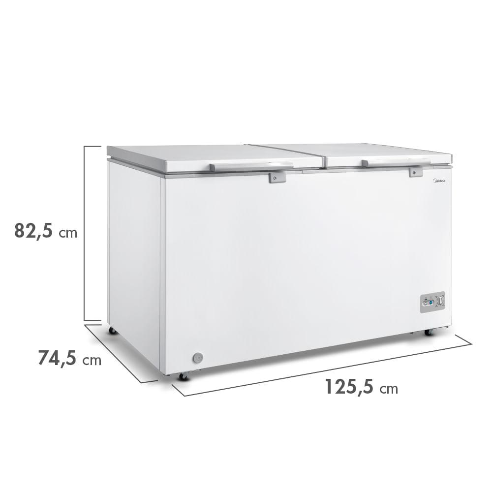 Freezer Horizontal 2 portas 362L 3 em 1 Branco Midea - 4