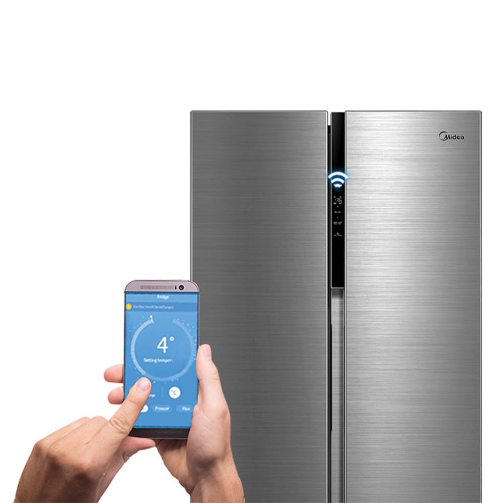 Geladeira Side By Side 442L Inverter Cor Inox Conectada Midea - 4