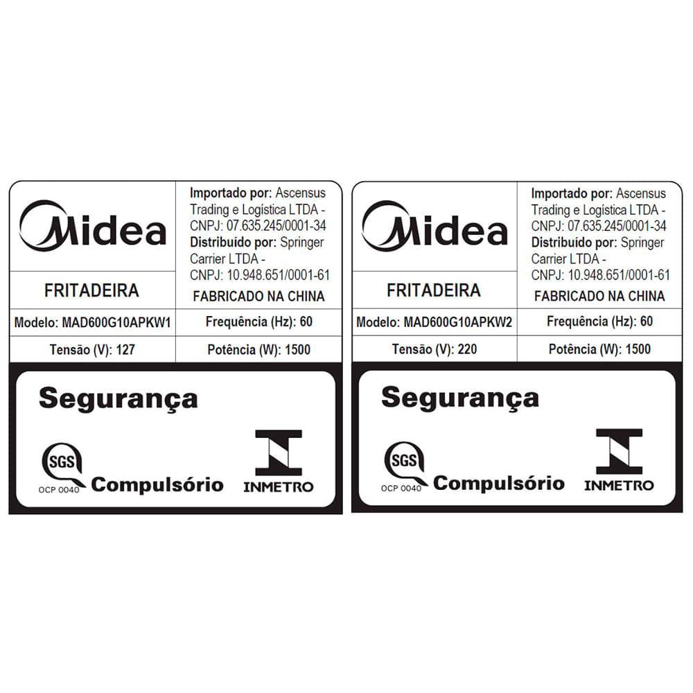 Fritadeira Air Fryer Com Visor 6L Smart Chef Pro Midea - 8