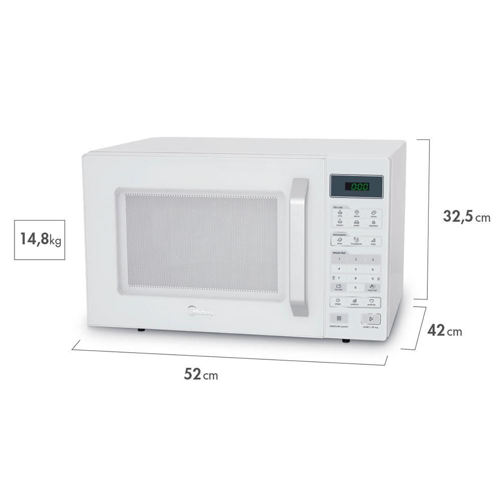 Micro-ondas 35L Branco Porta Branca SmartPlate Midea - 9