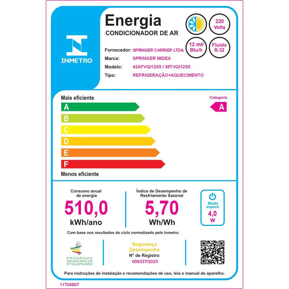 Ar Condicionado 12000 BTU Springer Midea AirVolution Connect Quente e Frio - 7