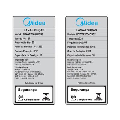 Lava Louças 10 Serviços Inox SmartHome Midea