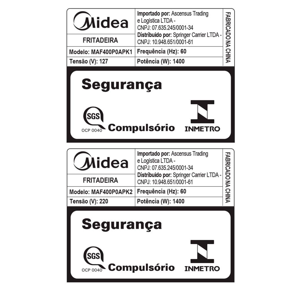 Fritadeira Air fryer 4L BlackStone Preta Midea - 7