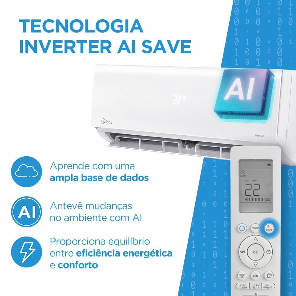 Ar Condicionado Split 9000 BTU Inverter AI XtremeSave Frio Midea - 9
