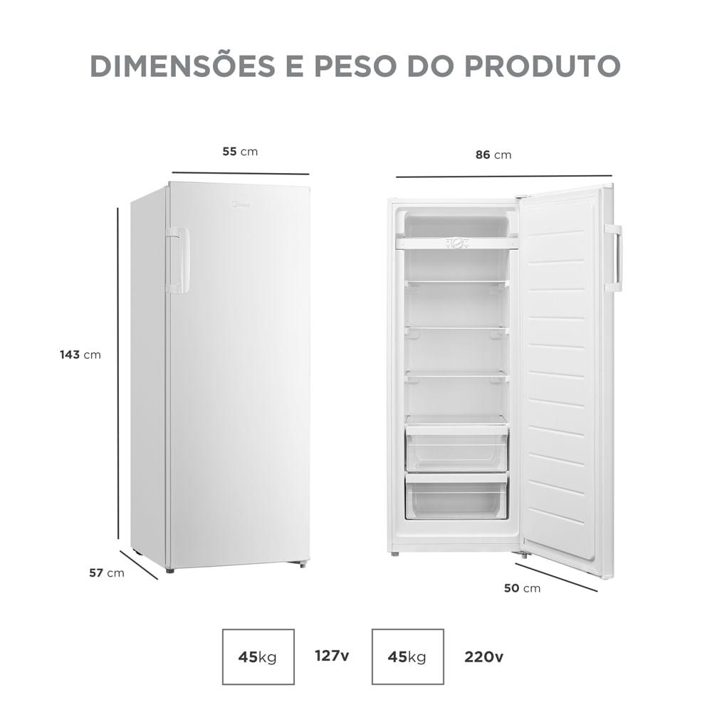 Freezer Vertical 1 Porta 196L 2 em 1 Branco Midea - 5