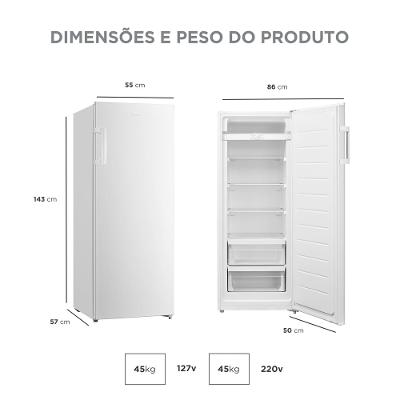 Freezer Vertical 1 Porta 196L 2 em 1 Branco Midea