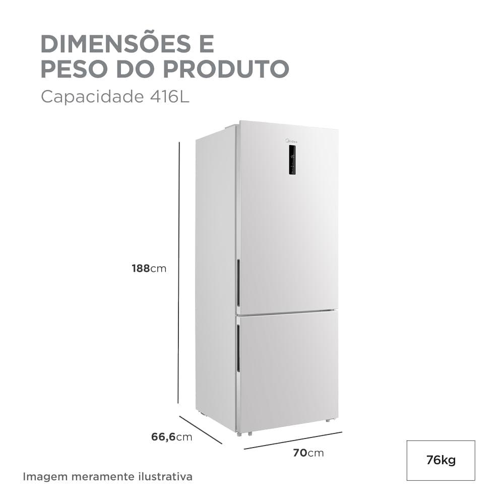 Geladeira Inverse Frost Free 416L Inverter Branca Midea - 2