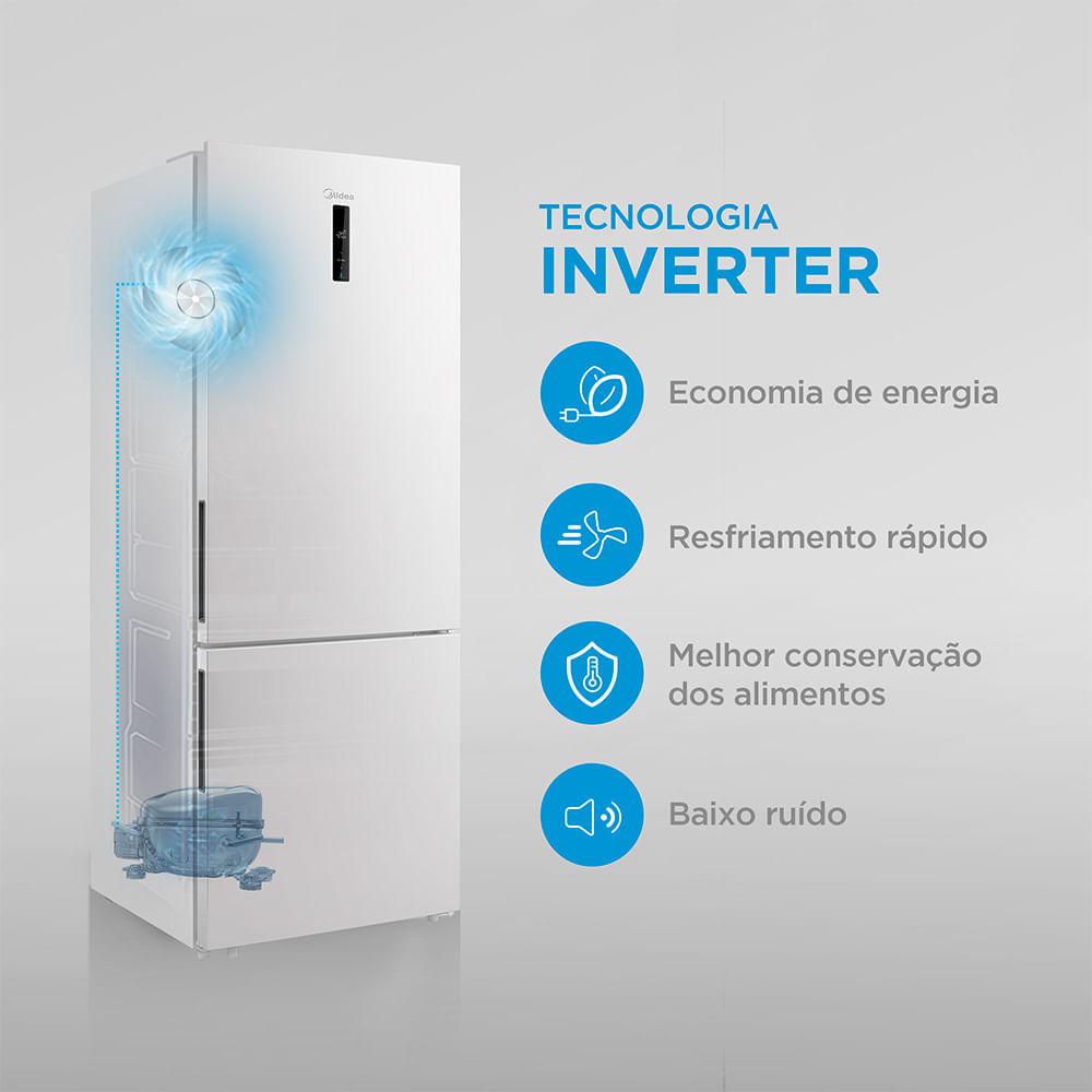 Geladeira Inverse Frost Free 416L Inverter Branca Midea - 5