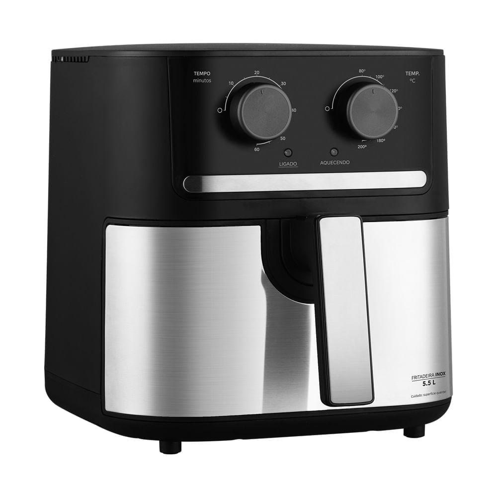 Fritadeira Air Fryer 5,5L Cyclone Preto e Inox Midea - 2