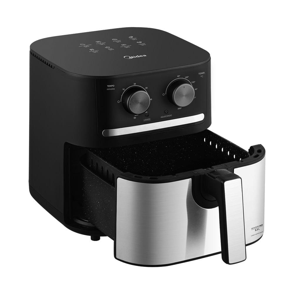 Fritadeira Air Fryer 5,5L Cyclone Preto e Inox Midea - 4