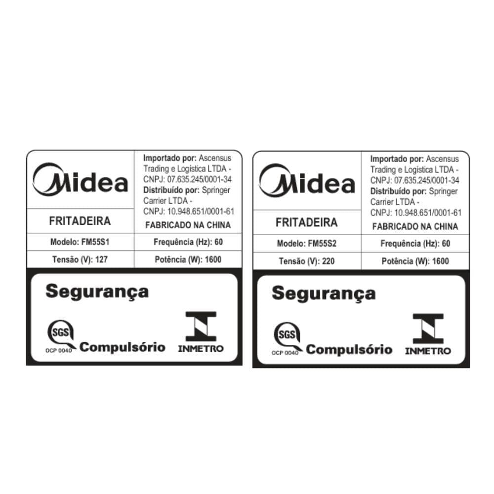 Fritadeira Air Fryer 5,5L Cyclone Preto e Inox Midea - 3