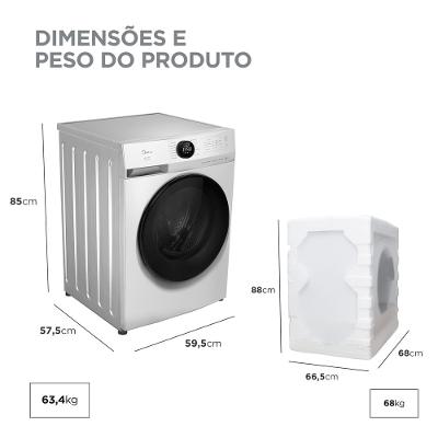 Lava e Seca 11kg Branca Slim HealthGuard Conectada Midea