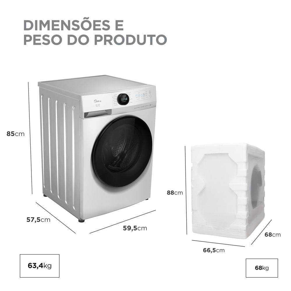 Lava e Seca 11kg Branca Slim HealthGuard Conectada Midea - 10