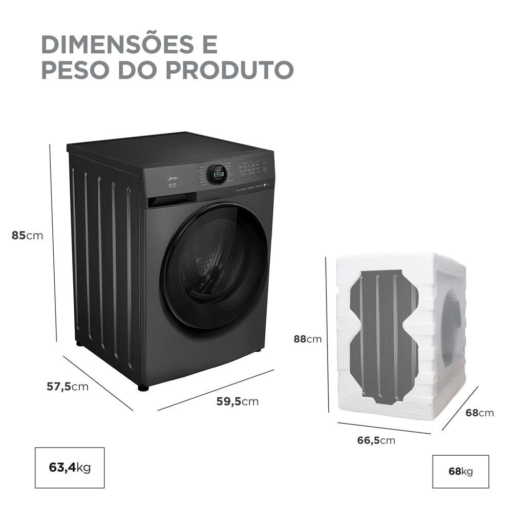 Lava e Seca 11kg Titanium Slim HealthGuard Conectada Midea - 7