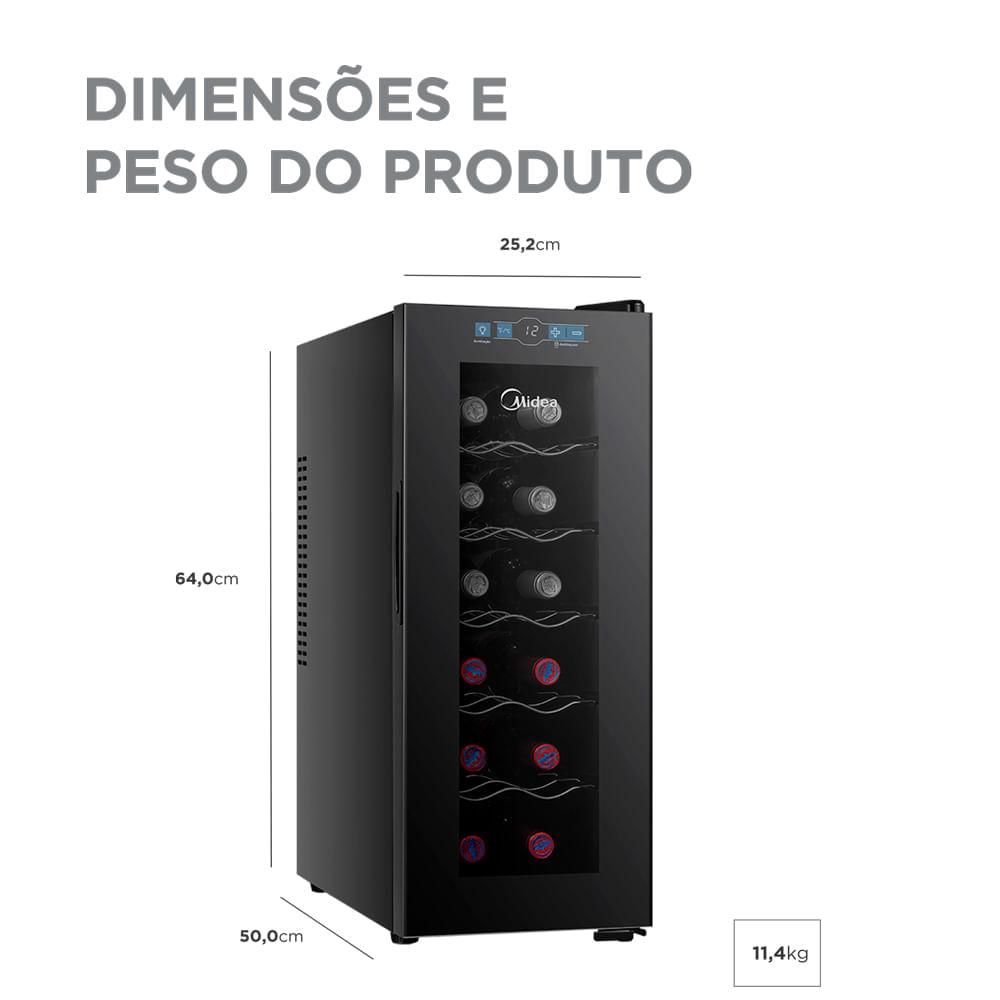 Adega Climatizada de Vinho 12 Garrafas Bivolt Midea - 4