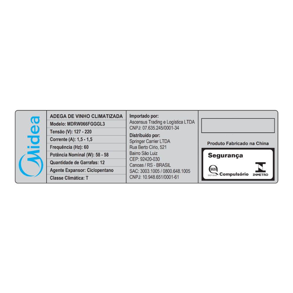 Adega Climatizada de Vinho 12 Garrafas Bivolt Midea - 9