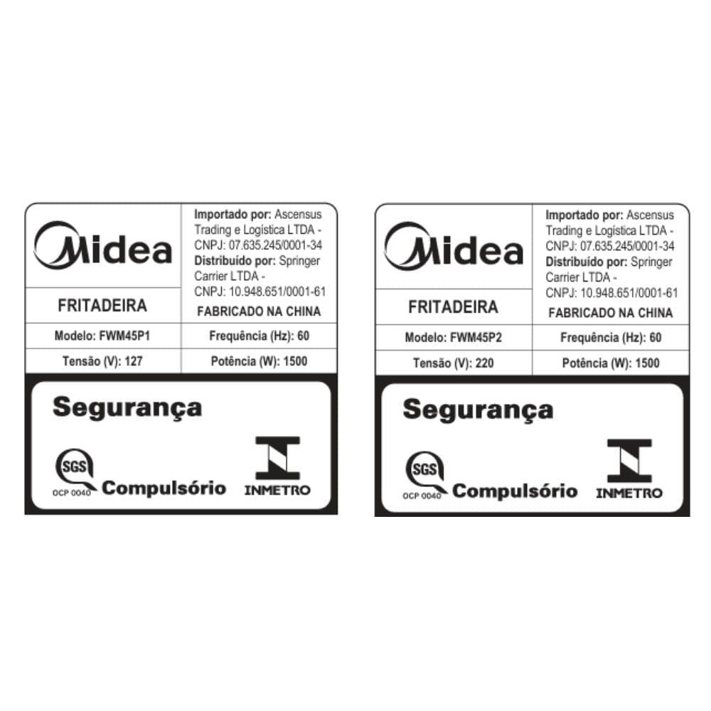 Fritadeira Air Fryer 4,5L Widemax Cyclone Preto e Inox Midea - 9