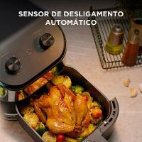 Fritadeira Air Fryer 4,5L Widemax Cyclone Preto e Inox Midea
