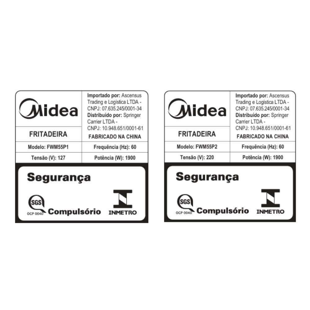 Fritadeira Air Fryer 5,5L Widemax Preto e Inox Midea - 8