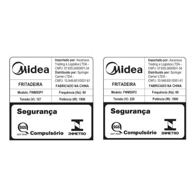 Fritadeira Air Fryer 5,5L Widemax Preto e Inox Midea