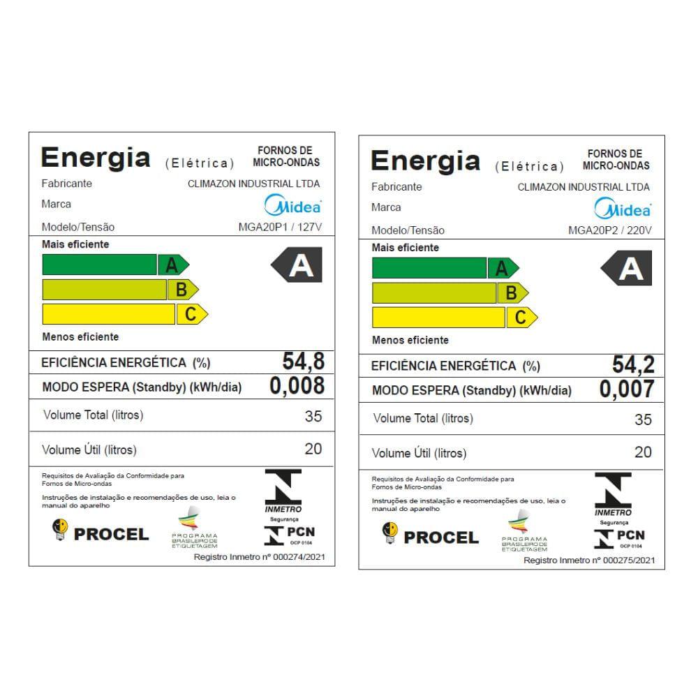 Micro-ondas de Embutir 35L Preto Midea - 6