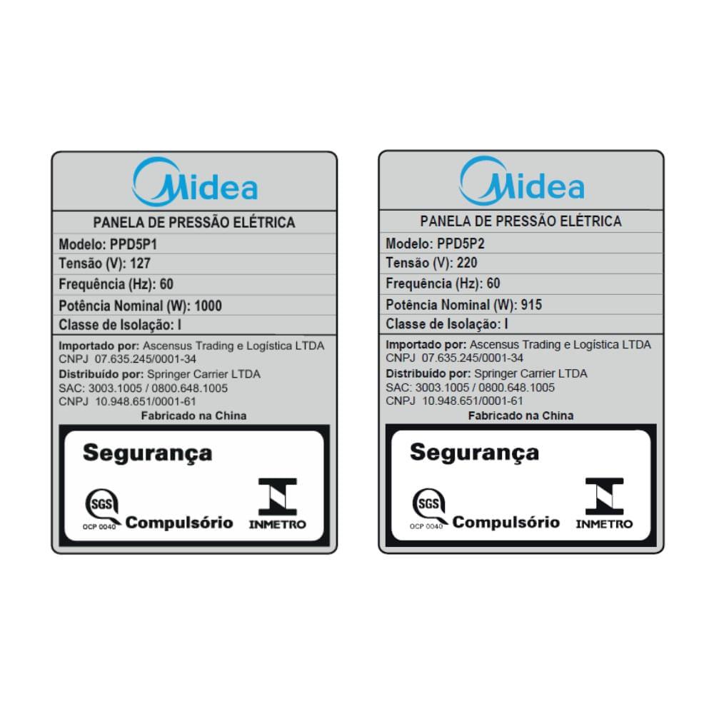 Panela de Pressão Elétrica 5L NutriPro Preta Midea - 6